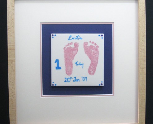bespoke picture framing children's foot print