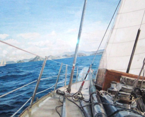 artwork commissions sailing boat