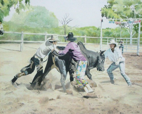 artwork commissions bull fight