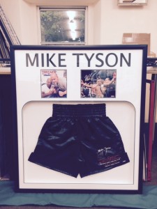 bespoke picture framing signed sports memorabilia mike tyson shorts