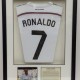 Bespoke picture framing Ronaldo signed shirt framed sports memorabilia